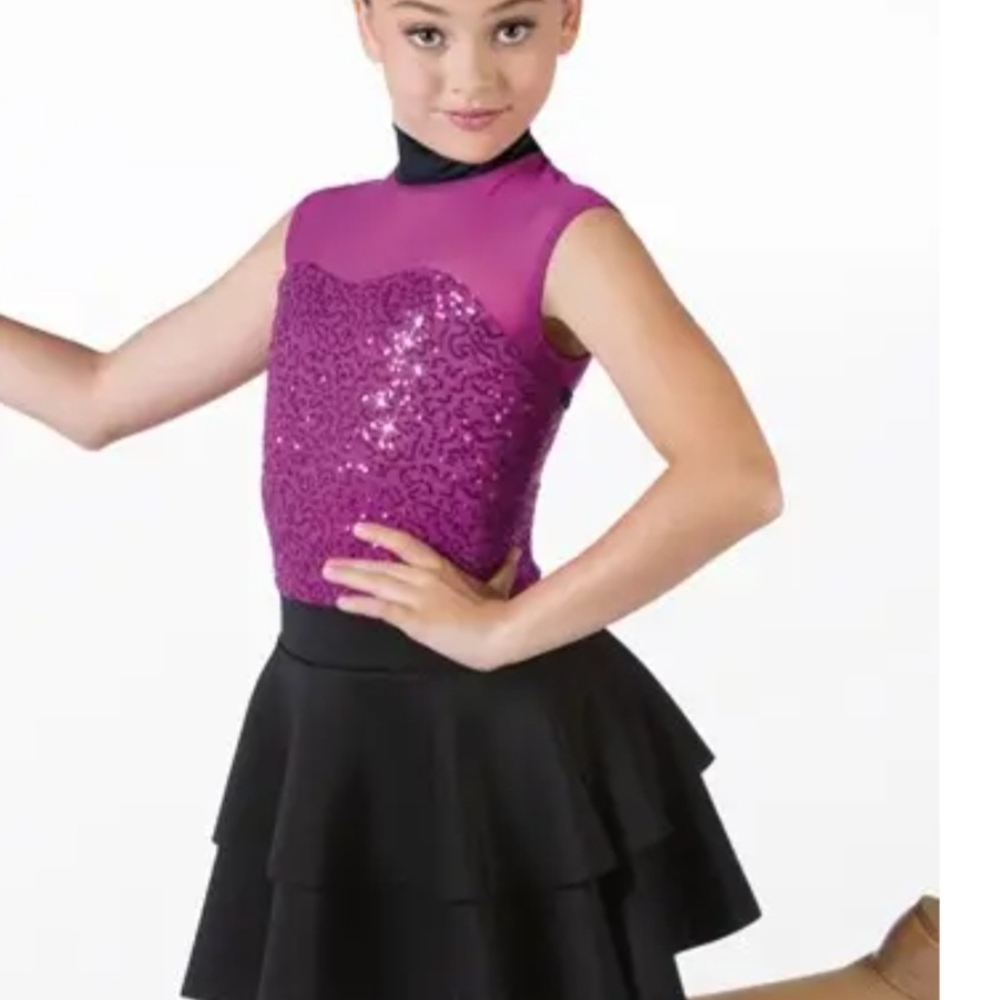 Weissman Fuchsia and Black Dance Costume